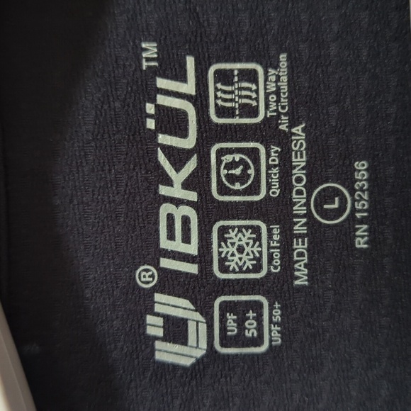 IBKUL Men's Longsleeve Black Crew Neck Quick Dry UPF 50+ Performance Shirt Sz L - Picture 4 of 7